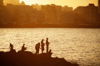 Sunset fishing, The Malecon
