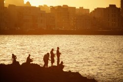 Sunset fishing, The Malecon